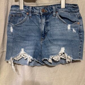 Wild Fable Blue Jean Shorts with Lace Trim